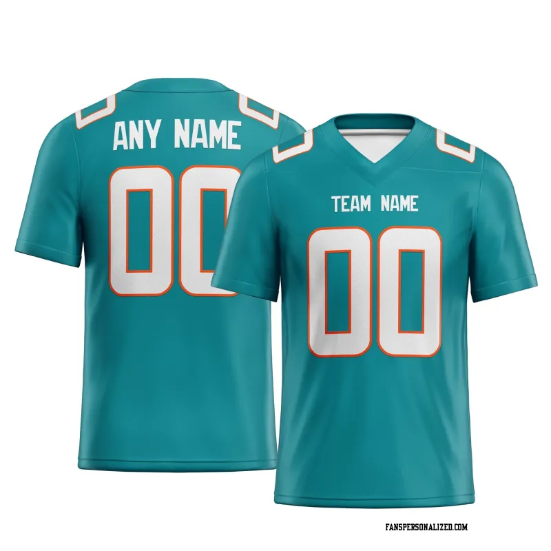 Printed Customized Aqua White White Football Jersey