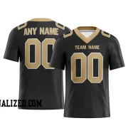 Printed Customized Black Yellow Yellow Football Jersey