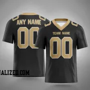 Printed Customized Black Yellow Yellow Football Jersey