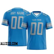 Printed Customized Blue Gray Gray Football Jersey