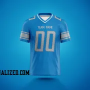 Printed Customized Blue Gray Gray Football Jersey