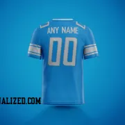 Printed Customized Blue Gray Gray Football Jersey