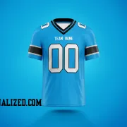 Printed Customized Blue White White Football Jersey
