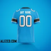 Printed Customized Blue White White Football Jersey