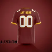 Printed Customized Burgundy White Yellow Football Jersey