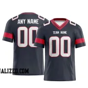 Printed Customized Navy White White Football Jersey