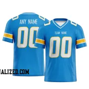 Printed Customized Power Blue White White Football Jersey