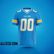Printed Customized Power Blue White White Football Jersey