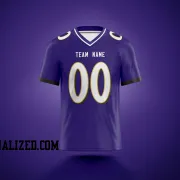 Printed Customized Purple White White Football Jersey