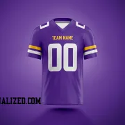 Printed Customized Purple White Yellow Football Jersey