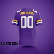 Printed Customized Purple White Yellow Football Jersey