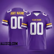 Printed Customized Purple White Yellow Football Jersey