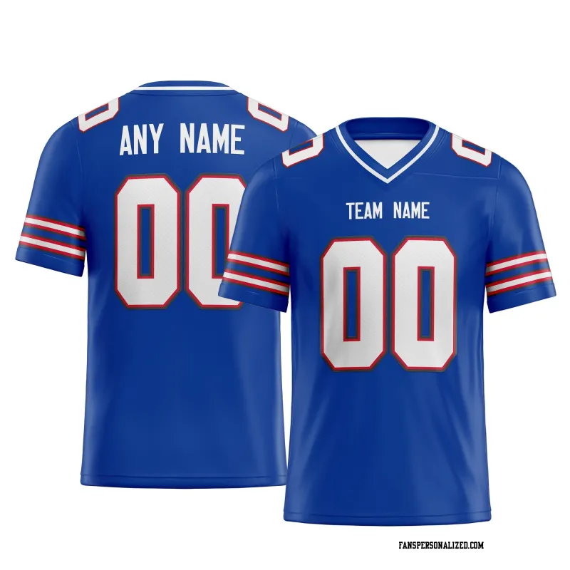 Printed Customized Royal White White Football Jersey