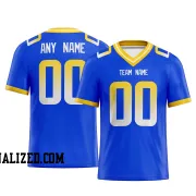Printed Customized Royal Yellow White Football Jersey