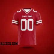 Printed Customized Scarlet White White Football Jersey