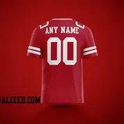 Printed Customized Scarlet White White Football Jersey