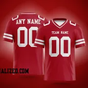 Printed Customized Scarlet White White Football Jersey