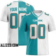 Printed Customized Split Aqua White White Football Jersey