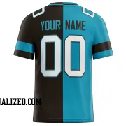 Printed Customized Split Blue Black White Football Jersey
