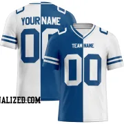 Printed Customized Split Blue White White Football Jersey