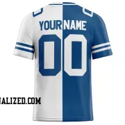 Printed Customized Split Blue White White Football Jersey