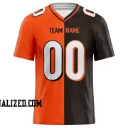 Printed Customized Split Orange Black White Football Jersey