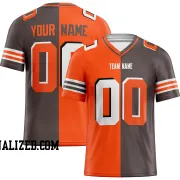 Printed Customized Split Orange Brown White Football Jersey