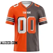 Printed Customized Split Orange Brown White Football Jersey