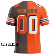 Printed Customized Split Orange Brown White Football Jersey