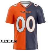 Printed Customized Split Orange Navy White Football Jersey