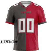 Printed Customized Split Pewter Red White Football Jersey