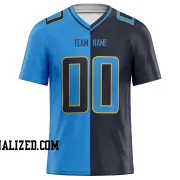 Printed Customized Split Power Blue Navy Power Blue Football Jersey