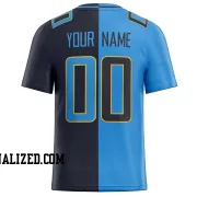 Printed Customized Split Power Blue Navy Power Blue Football Jersey