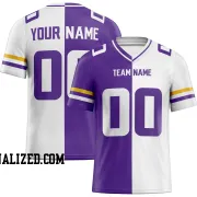 Printed Customized Split Purple White White Football Jersey
