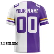 Printed Customized Split Purple White White Football Jersey