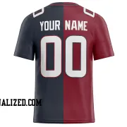 Printed Customized Split Red Navy White Football Jersey