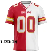 Printed Customized Split Red White White Football Jersey