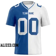 Printed Customized Split Royal White White Football Jersey