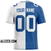 Printed Customized Split Royal White White Football Jersey