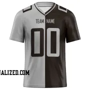 Printed Customized Split White Black White Football Jersey