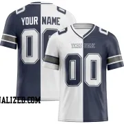 Printed Customized Split White Navy White Football Jersey