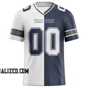 Printed Customized Split White Navy White Football Jersey