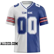Printed Customized Split White Royal White Football Jersey
