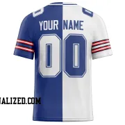 Printed Customized Split White Royal White Football Jersey