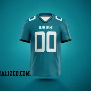 Printed Customized Teal White White Football Jersey