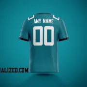 Printed Customized Teal White White Football Jersey