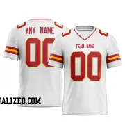 Printed Customized White Red Red Football Jersey