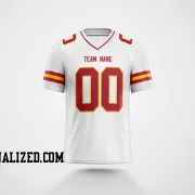 Printed Customized White Red Red Football Jersey