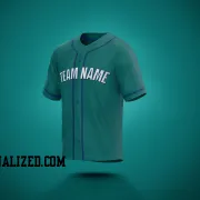 Stitched Customized Aqua White Royal Baseball Jersey