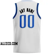 Stitched Customized Association White Blue Black Basketball Jersey